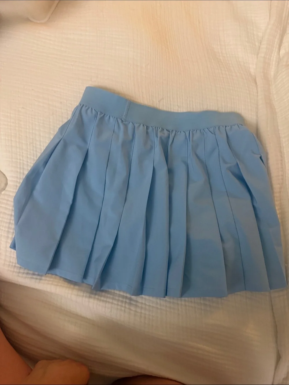 ALO Yoga Pale Blue Pleated Mini Skirt